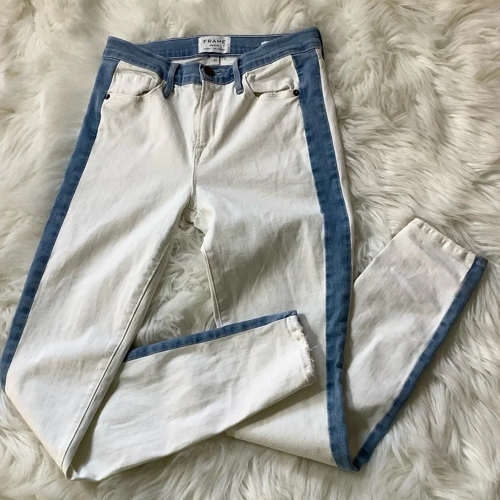 FRAME Denim‎ LE SKINNY DE JEANNE Colorblock ARIZONA Jean. $225. Size 27